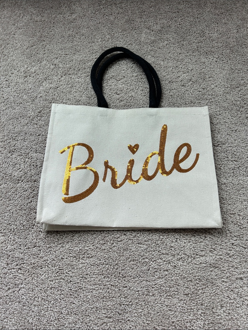 Bride Sequin Script Tote Bag